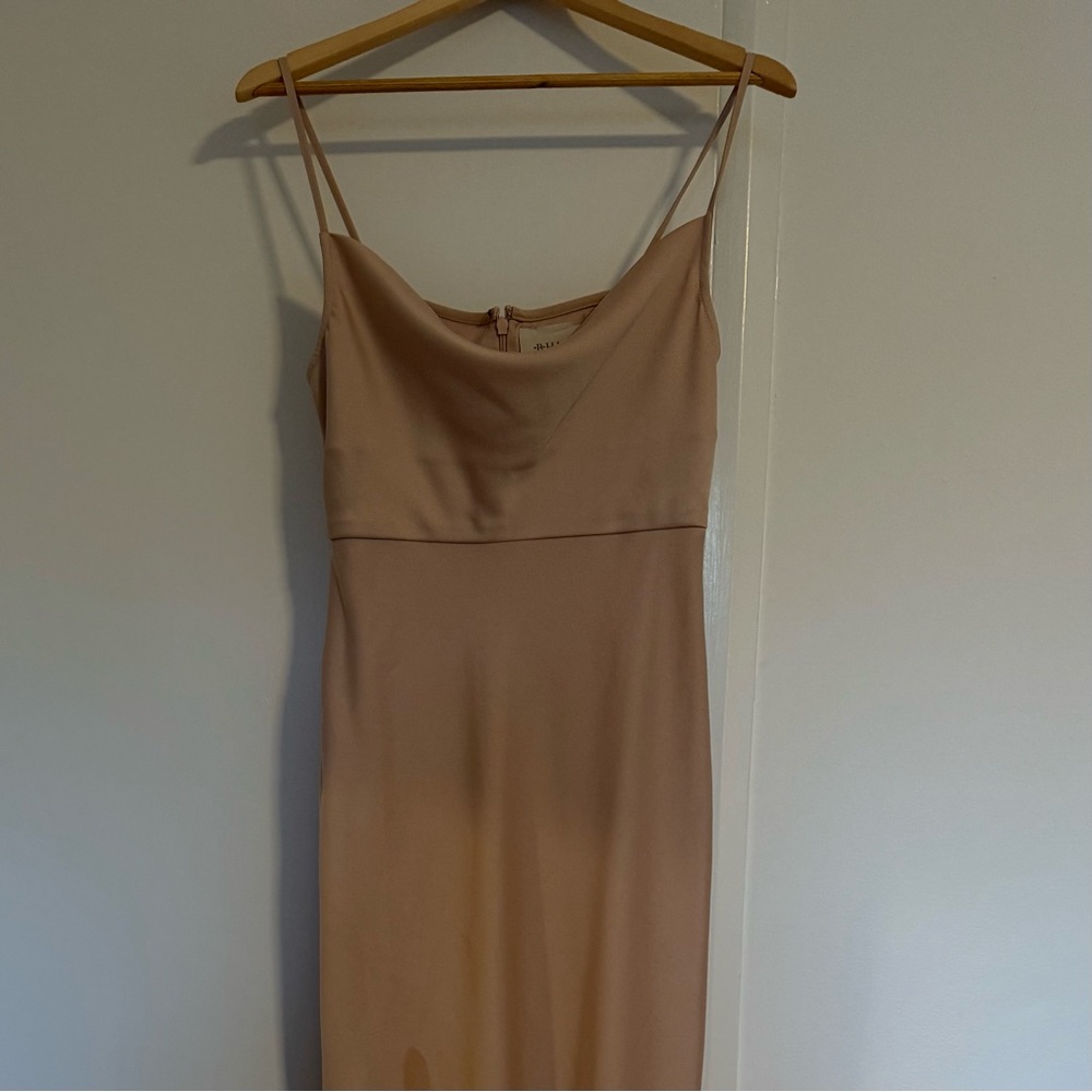 BHLDN Cali Satin Charmeuse Dress in Oyster